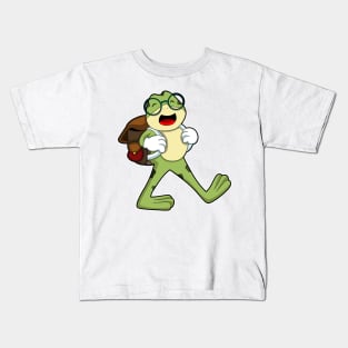 Frog with Glasses & Backpack Kids T-Shirt